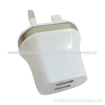 Three-pin Plug Gauge USB Charger Power Adapter, Built-in Intelligent Protection System